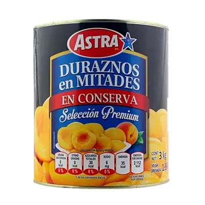 ASTRA DURAZNO EN MITADES 3 KG