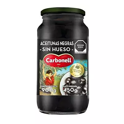 CARBONELL ACEITUNA NEGRA SIN HUESO 900 G