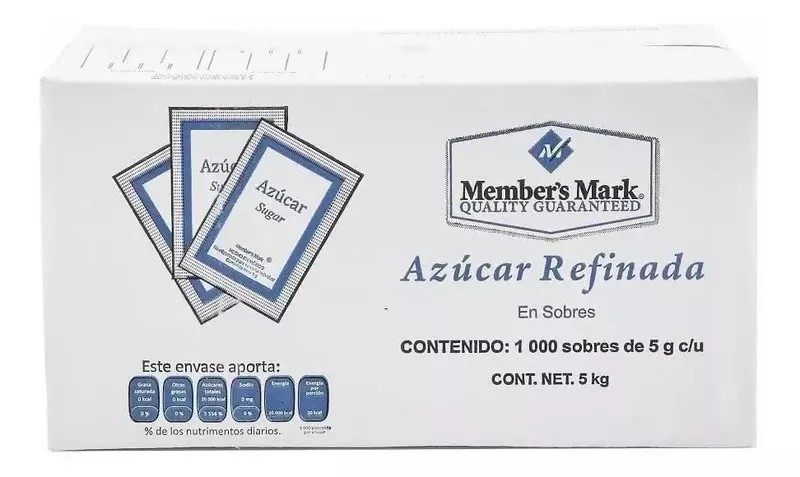 MEMBERS MARK AZUCAR REFINADA 1000 SOBRES DE 5 G