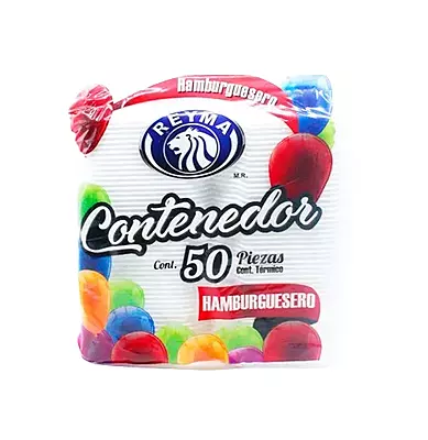 REYMA CONTENEDOR TERMICO HAMBURGUESERO 50 PZAS
