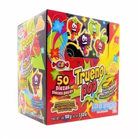 TRUENO POP CARAMELO FRUTAL 50 PZAS